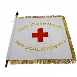 Drapeau de cérémonie Croix-Rouge Française, Unité Locale de Paris 12ème