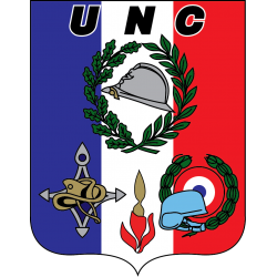 UNC sur drapeau bleu, blanc, rouge
